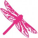 Etiqueta engomada de la libélula pegatinas de color rosa