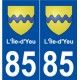 85 L'Île-d'Yeu blason autocollant plaque stickers ville