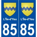 85 L'Île-d'Yeu blason autocollant plaque stickers ville