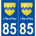 85 Île d'yeu coat of arms sticker plate stickers city