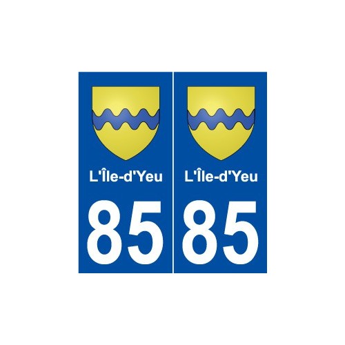 85 L'Île-d'Yeu blason autocollant plaque stickers ville
