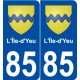 85 L'Île-d'Yeu blason autocollant plaque stickers ville