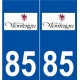 85 Montaigu logo autocollant plaque stickers ville