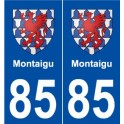85 Montaigu coat of arms sticker plate stickers city