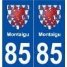 85 Montaigu blason autocollant plaque stickers ville