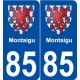 85 Montaigu blason autocollant plaque stickers ville