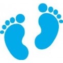 Sticker foot footprint not sticker blue