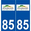 85 Pouzauges logo autocollant plaque stickers ville