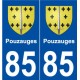 85 Pouzauges blason autocollant plaque stickers ville
