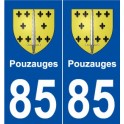 85 Pouzauges blason autocollant plaque stickers ville