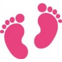 Sticker foot footprint sticker pink color