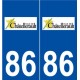 86 Châtellerault logo autocollant plaque stickers ville