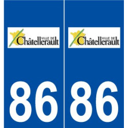 86 Châtellerault logo autocollant plaque stickers ville