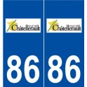 86 Châtellerault logo autocollant plaque stickers ville
