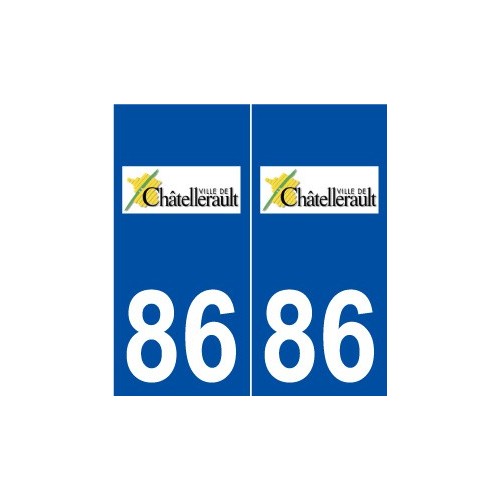 86 Châtellerault logo autocollant plaque stickers ville