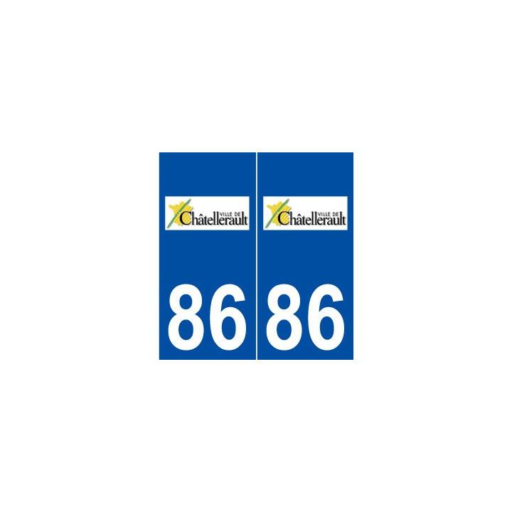 86 Châtellerault logo autocollant plaque stickers ville