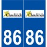 86 Châtellerault logo autocollant plaque stickers ville