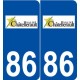 86 Châtellerault logo autocollant plaque stickers ville