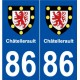 86 Châtellerault blason autocollant plaque stickers ville