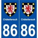 86 Châtellerault wappen aufkleber typenschild aufkleber stadt