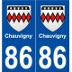 86 Chauvigny blason autocollant plaque stickers ville
