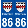 86 Chauvigny blason autocollant plaque stickers ville