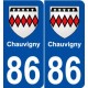 86 Chauvigny blason autocollant plaque stickers ville
