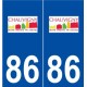 86 Chauvigny logo autocollant plaque stickers ville