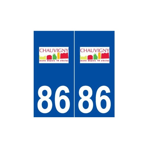 86 Chauvigny logo autocollant plaque stickers ville