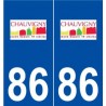 86 Chauvigny logo autocollant plaque stickers ville