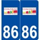 86 Chauvigny logo autocollant plaque stickers ville