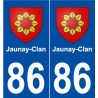 86 Jaunay-Clan blason autocollant plaque stickers ville