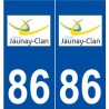 86 Jaunay-Clan logo autocollant plaque stickers ville