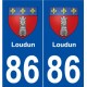 86 Loudun blason autocollant plaque stickers ville