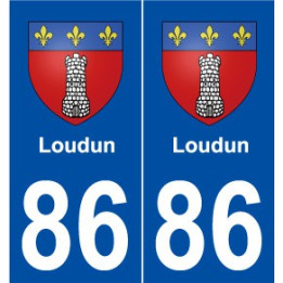 86 Loudun blason autocollant plaque stickers ville