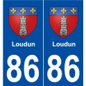 86 Loudun blason autocollant plaque stickers ville