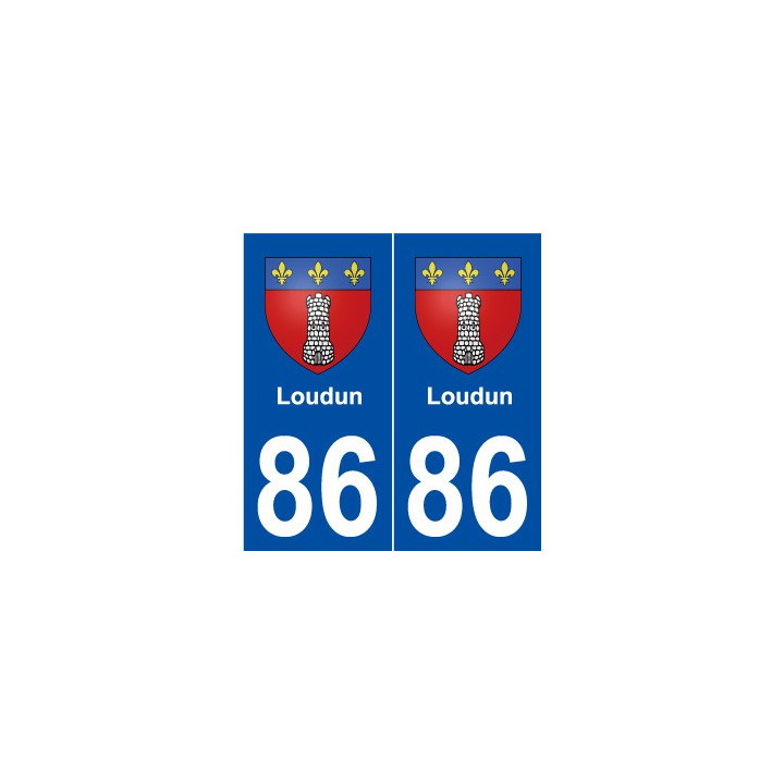 86 Loudun blason autocollant plaque stickers ville
