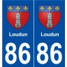 86 Loudun blason autocollant plaque stickers ville