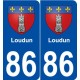 86 Loudun blason autocollant plaque stickers ville