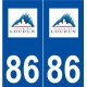 86 Loudun logo autocollant plaque stickers ville