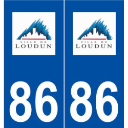 86 Loudun logo autocollant plaque stickers ville
