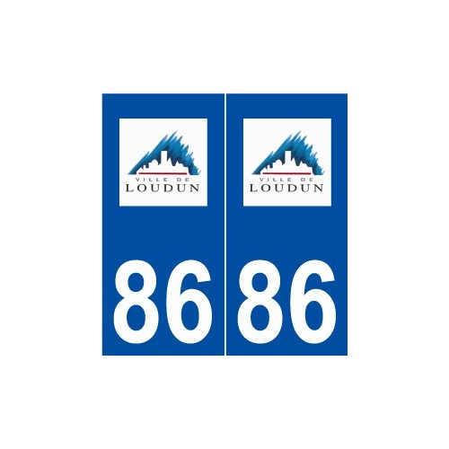 86 Loudun logo autocollant plaque stickers ville