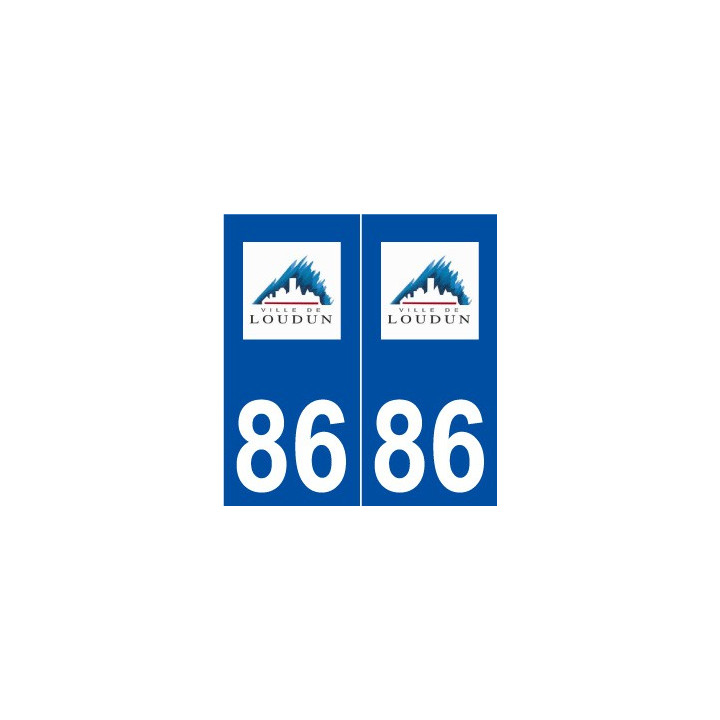 86 Loudun logo autocollant plaque stickers ville