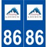 86 Loudun logo autocollant plaque stickers ville