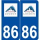 86 Loudun logo autocollant plaque stickers ville