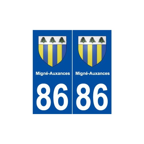 86 Migné-Auxances blason autocollant plaque stickers ville