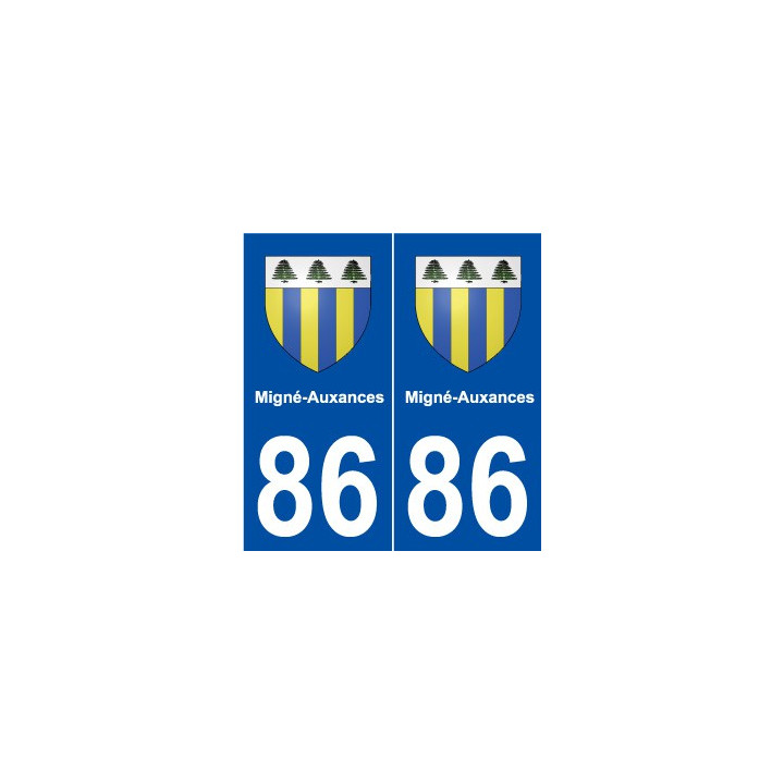 86 Migné-Auxances blason autocollant plaque stickers ville