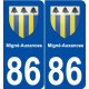 86 Migné-Auxances blason autocollant plaque stickers ville