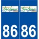 86 Migné-Auxances logo autocollant plaque stickers ville
