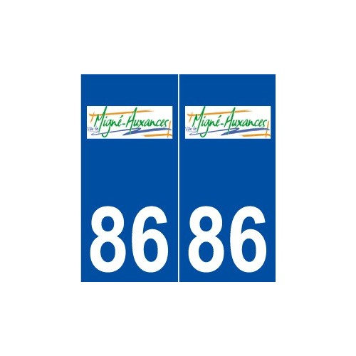 86 Migné-Auxances logo autocollant plaque stickers ville